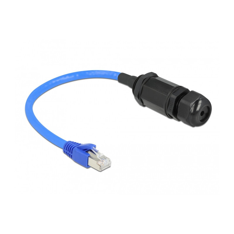DeLOCK 66808 verkkokaapeli Musta, Sininen 0,25 m Cat6 SF UTP (S-FTP)