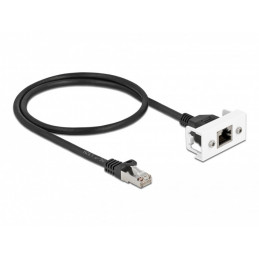 DeLOCK 87110 verkkokaapeli Musta, Valkoinen 0,5 m Cat6a S FTP (S-STP)