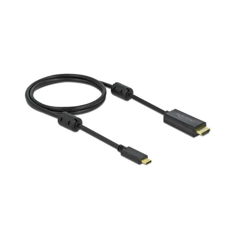 DeLOCK 85969 videokaapeli-adapteri 1 m USB Type-C HDMI Musta