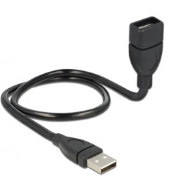 DeLOCK 50cm USB 2.0 USB-kaapeli 0,5 m USB A Musta