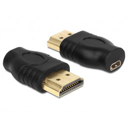 DeLOCK 65507 kaapelin sukupuolenvaihtaja HDMI A micro HDMI D Musta