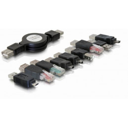 DeLOCK USB adapter kit 10 parts Musta