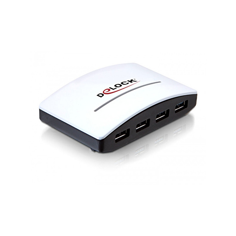 DeLOCK USB 3.0 External HUB 4 Port 5000 Mbit s Musta, Valkoinen