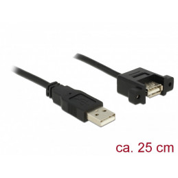 DeLOCK 85462 USB-kaapeli 0,25 m USB 2.0 USB A Musta