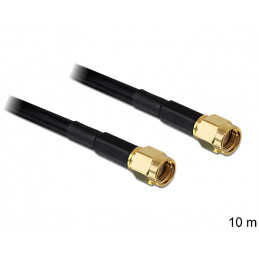 DeLOCK RP-SMA - RP-SMA, 10m koaksiaalikaapeli Musta
