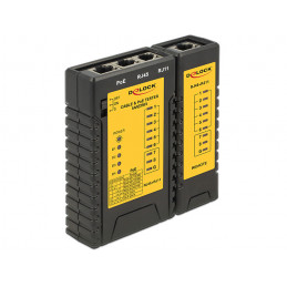 DeLOCK 86107 verkkokaapelin testeri Musta, Keltainen