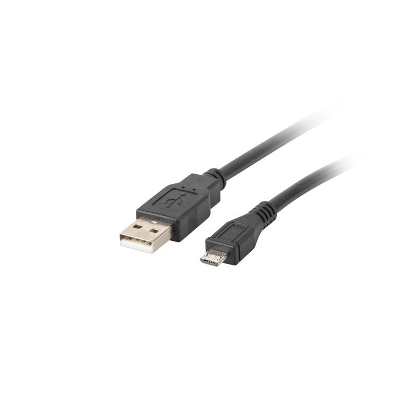Lanberg CA-USBM-10CC-0003-BK USB-kaapeli 0,3 m USB 2.0 Micro-USB B USB A Musta