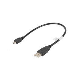 Lanberg CA-USBK-10CC-0003-BK USB-kaapeli 0,3 m USB 2.0 Mini-USB A USB A Musta