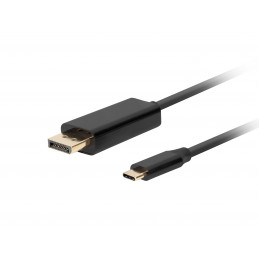 Lanberg CA-CMDP-10CU-0018-BK videokaapeli-adapteri 1,8 m USB Type-C DisplayPort Musta