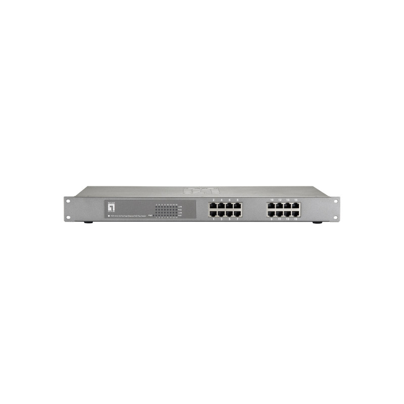 LevelOne FEP-1612W150 verkkokytkin Fast Ethernet (10 100) Power over Ethernet -tuki Harmaa
