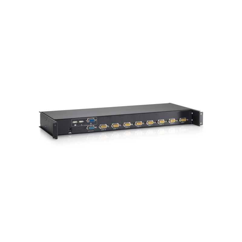LevelOne KCM-0832 KVM-kytkin Telineasennus Musta