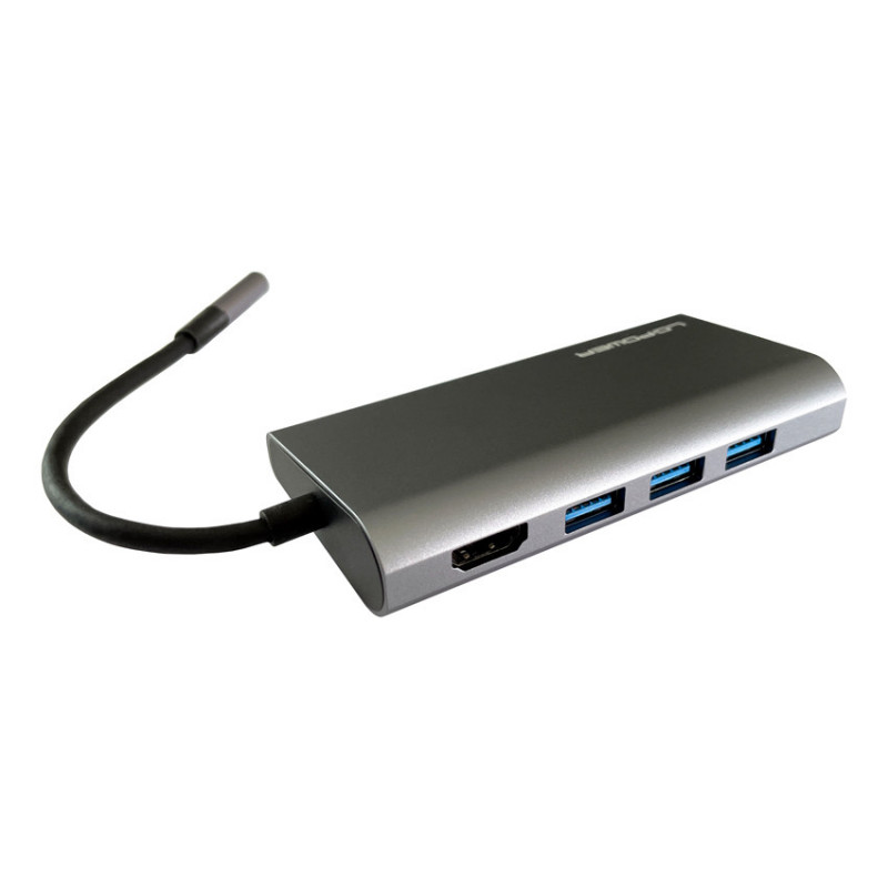 LC-Power LC-HUB-C-MULTI-5 kannettavien tietokoneiden telakka ja porttitoistin Langallinen USB 3.2 Gen 1 (3.1 Gen 1) Type-C