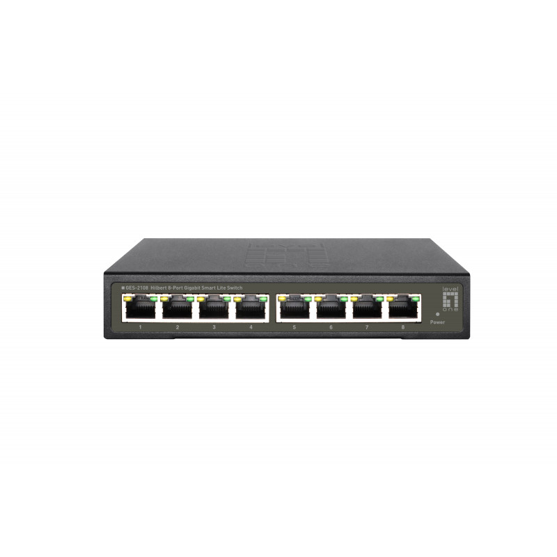 LevelOne GES-2108 verkkokytkin Hallittu L2 Gigabit Ethernet (10 100 1000) Musta