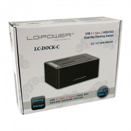 LC-Power LC-DOCK-C tallennusaseman telakointiasema USB 3.2 Gen 2 (3.1 Gen 2) Type-C Musta