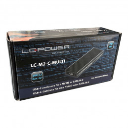 LC-Power LC-M2-C-MULTI tallennusaseman kotelo SSD-kotelo Musta M.2