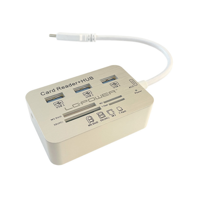 LC-Power LC-HUB-C-CR keskitin USB 3.2 Gen 1 (3.1 Gen 1) Type-C 5000 Mbit s